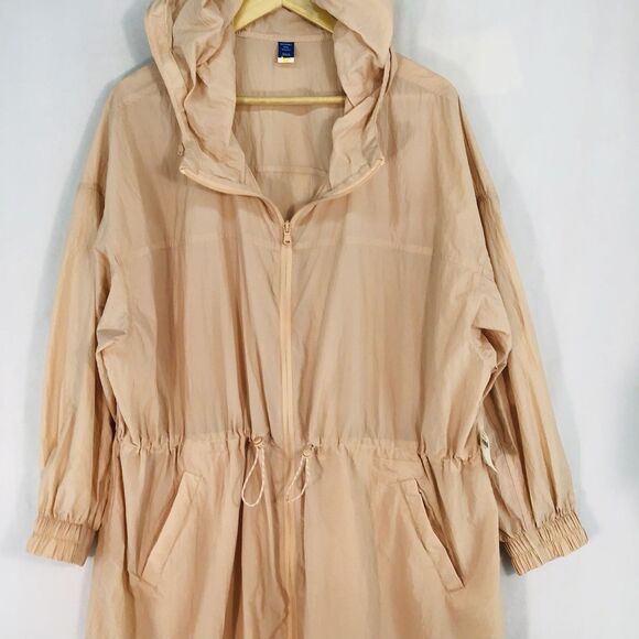 Packable Parka Raincoat Jacket Womens 2X Peach Breathable Hooded Old Navy Storm - Picture 3 of 16